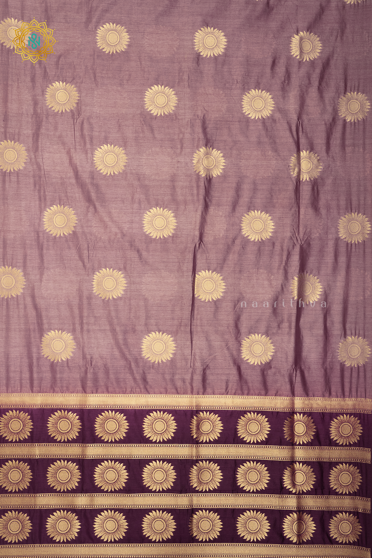 MAUVE WITH WINE - SEMI RAW SILK