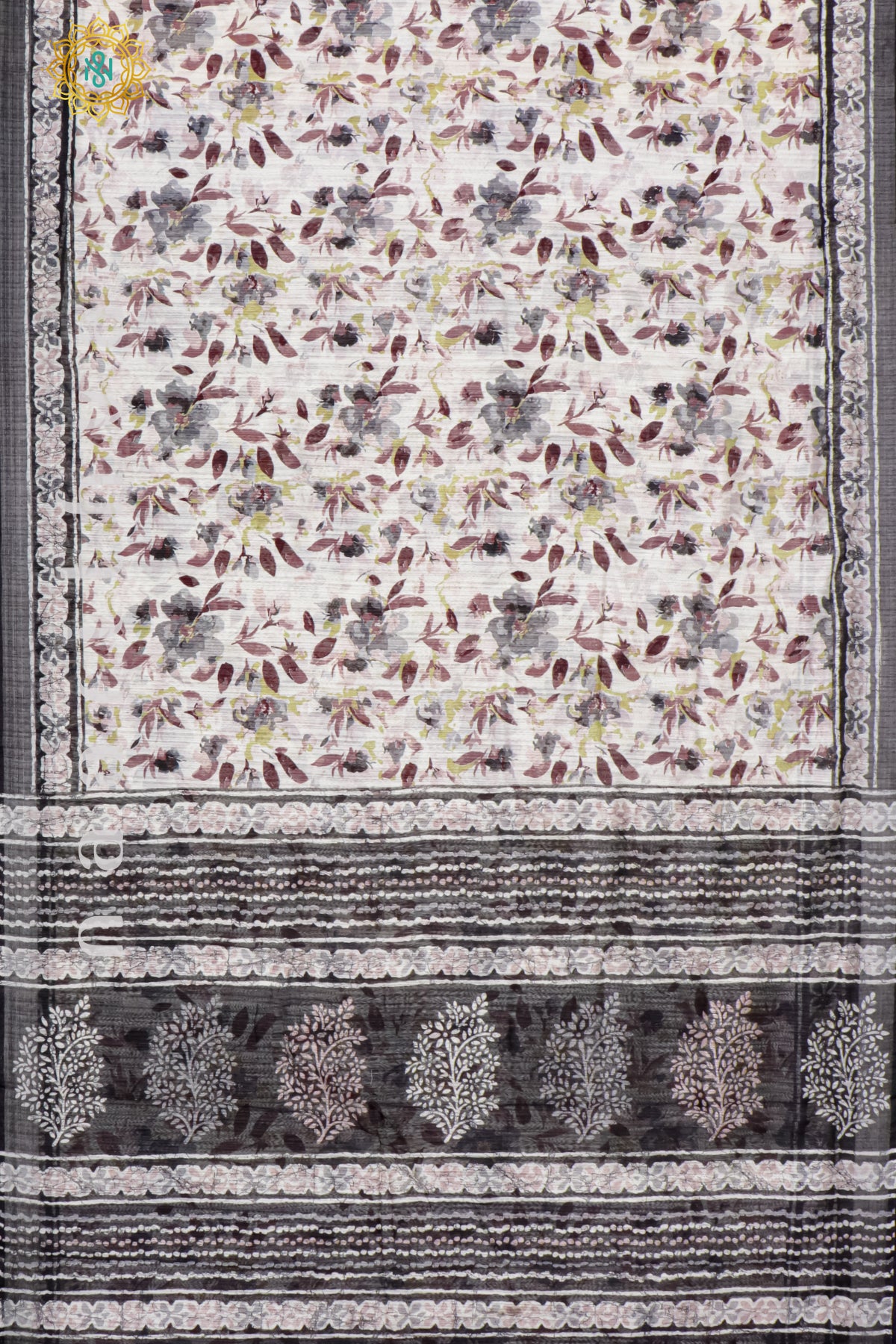 WHITE WITH BLACK - JUTE COTTON