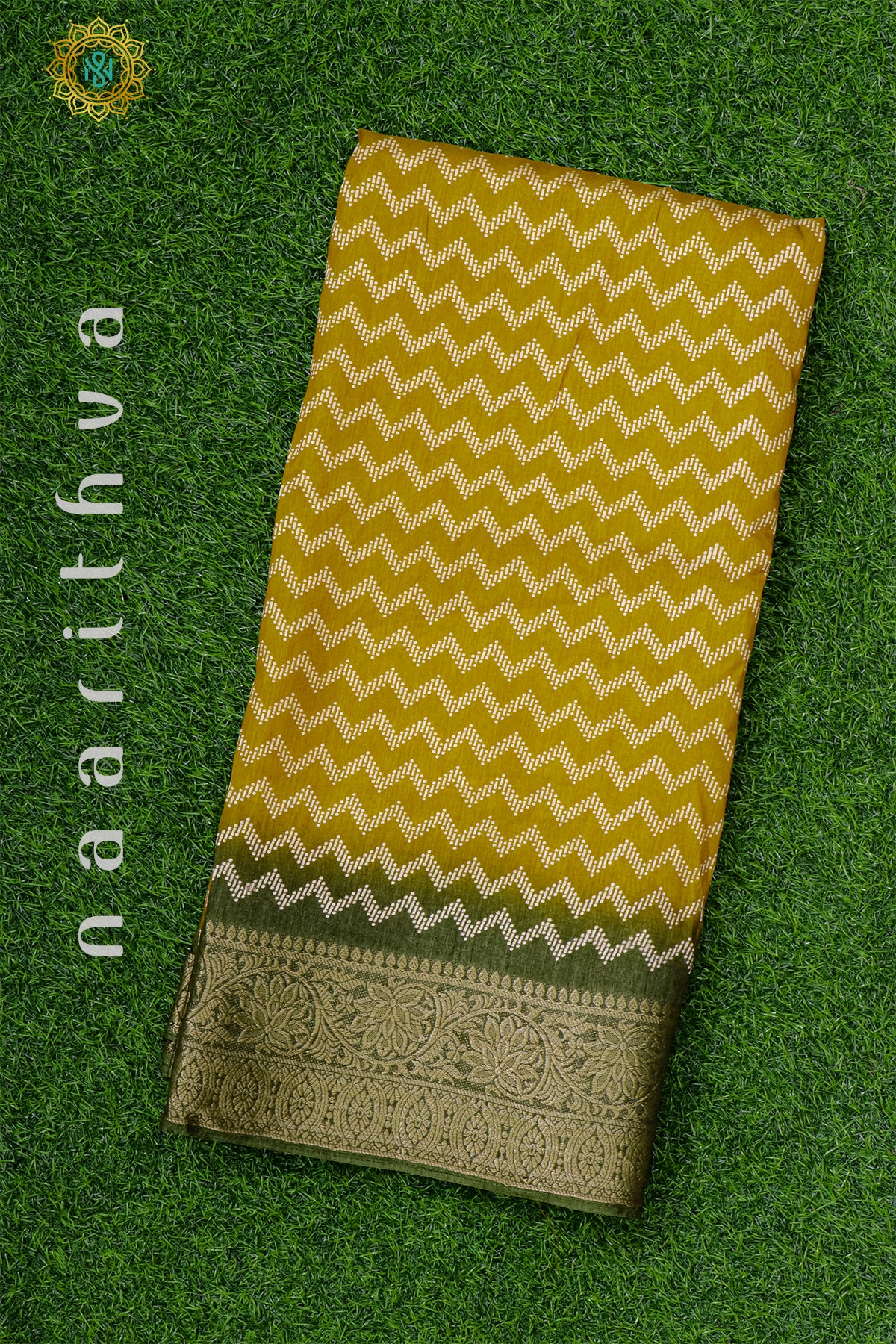 MUSTARD WITH GREEN - DOLA SILK