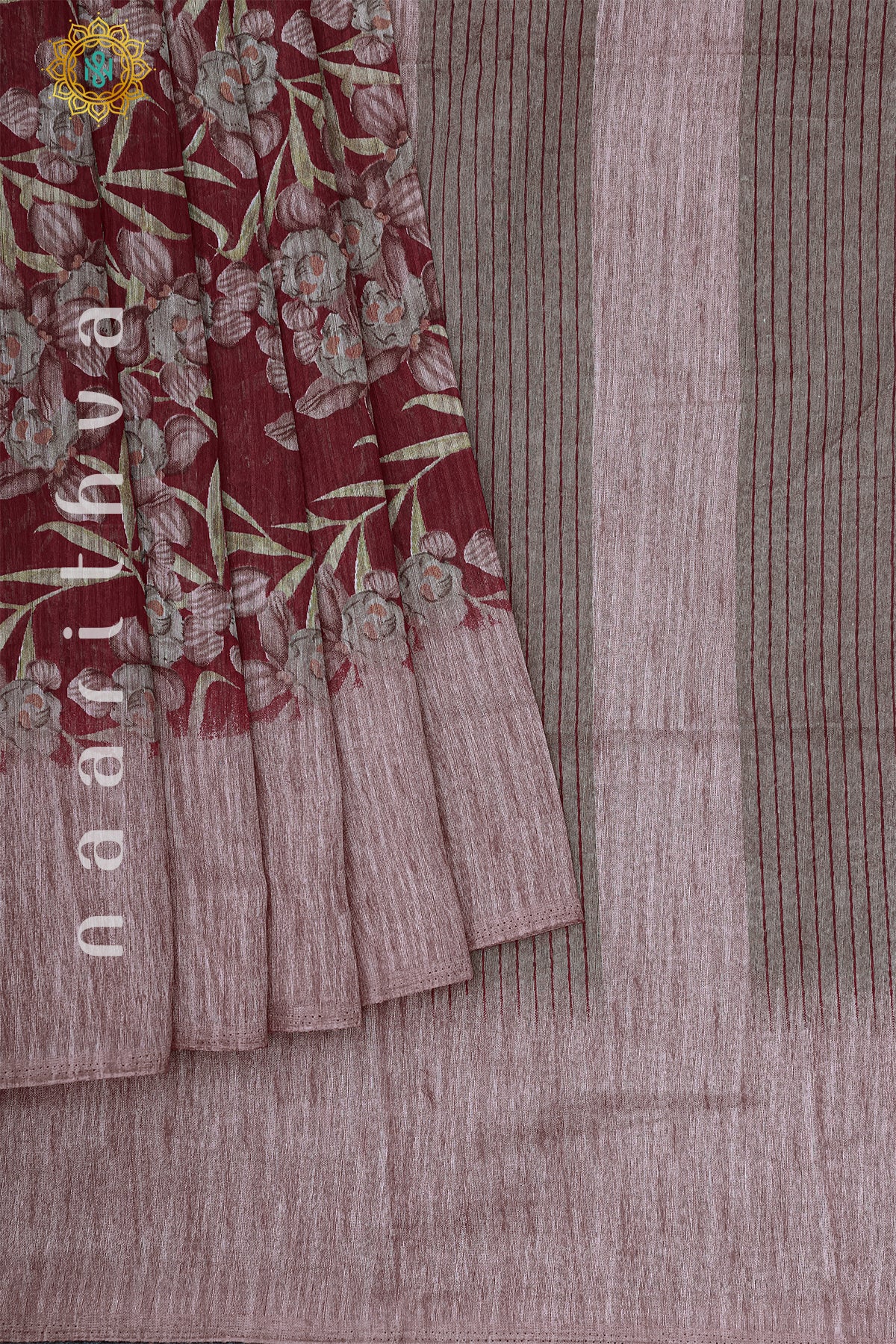 MAUVE WITH MAROON - JUTE COTTON