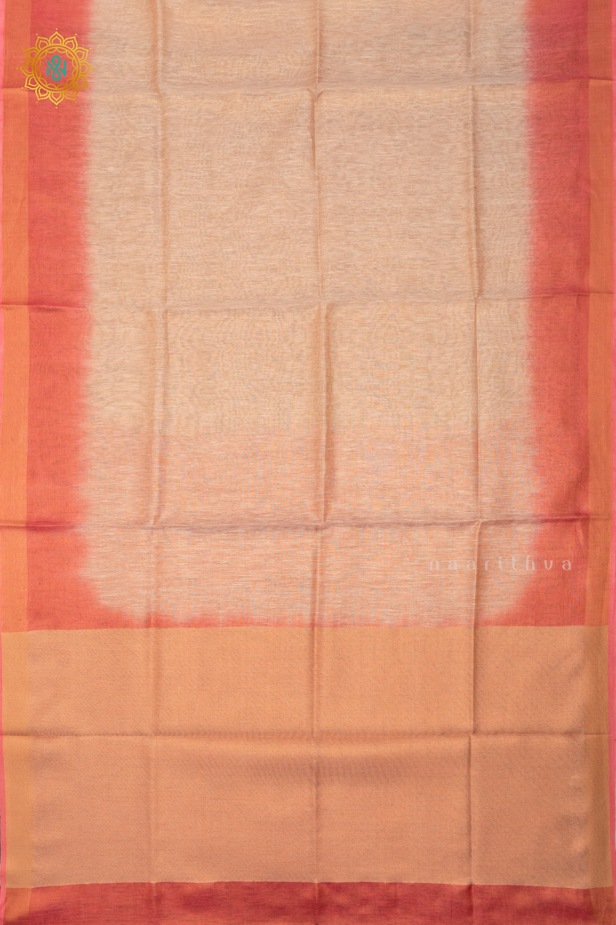 OFF WHITE WITH PEACHISH RED - LINEN TISSUE