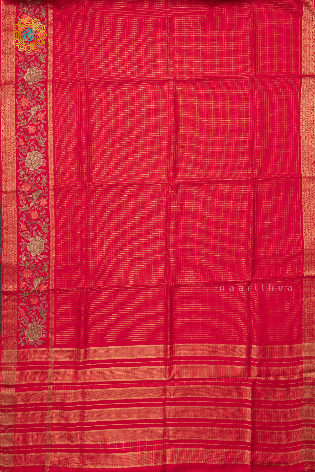 RED - SEMI CREPE SILK WITH EMBROIDERY