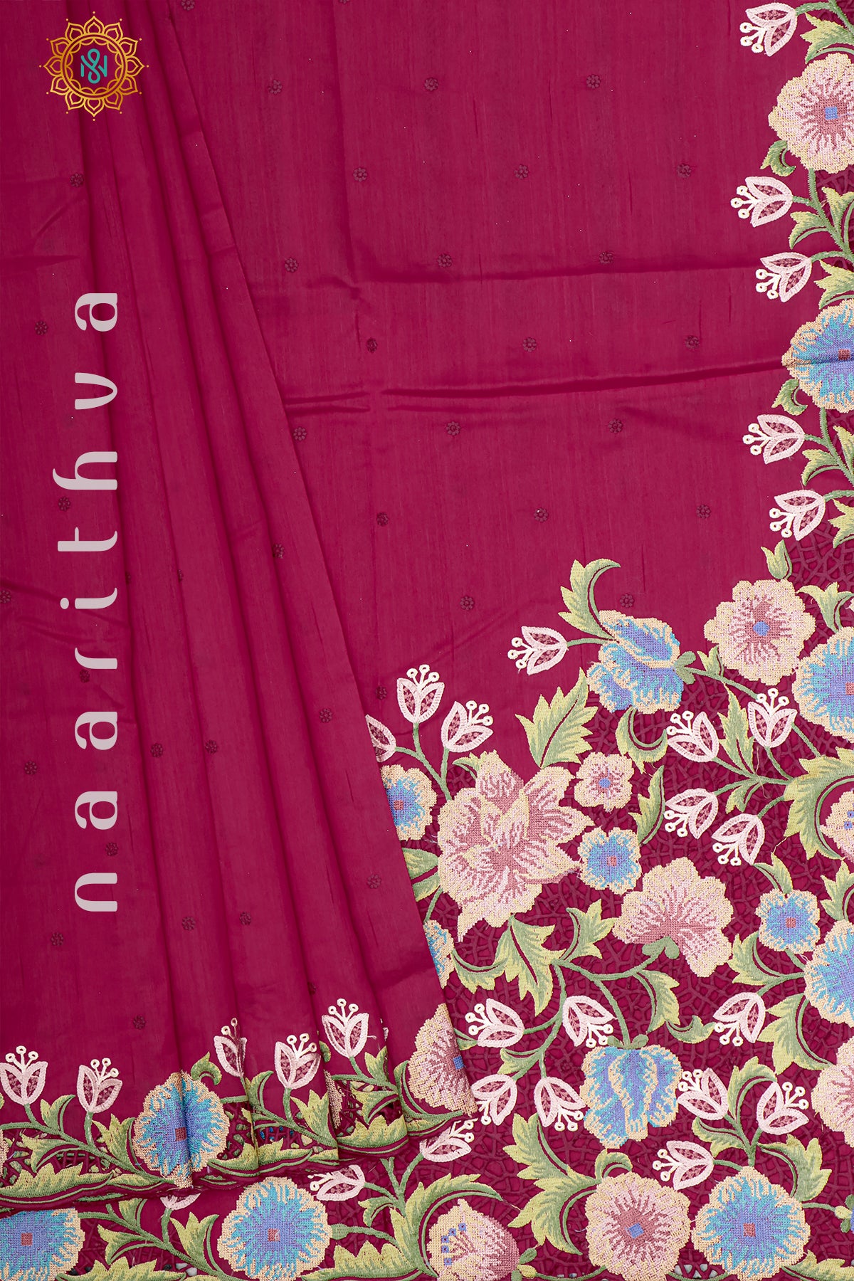 PINK - SEMI TUSSAR SILK WITH EMBROIDERY