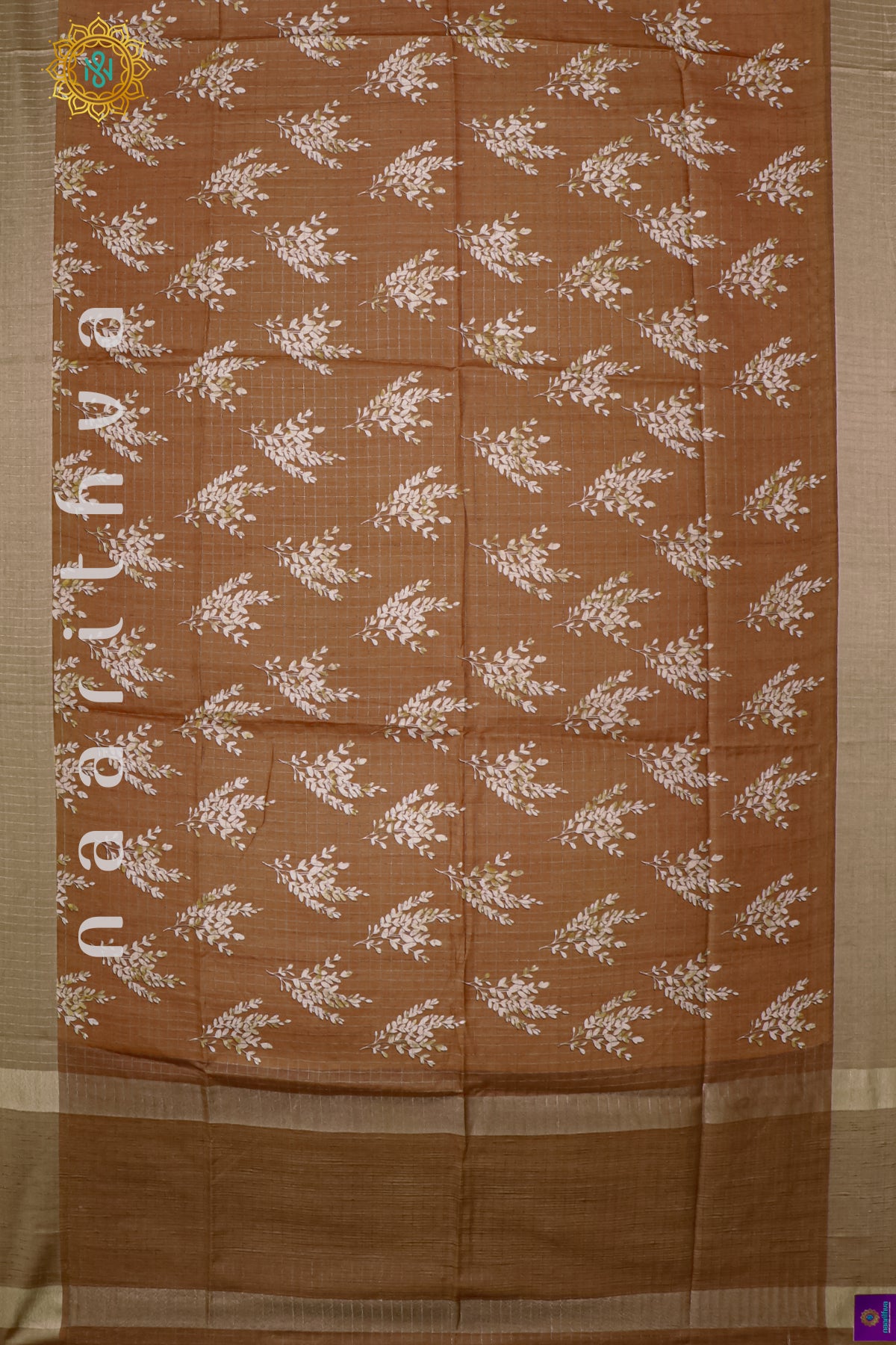 BROWN - SEMI TUSSAR SILK