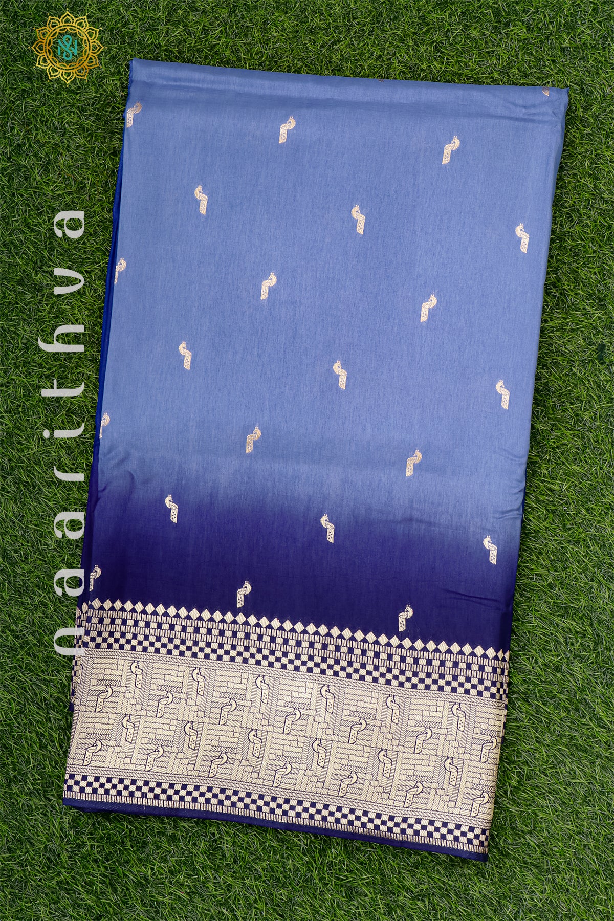 BLUE WITH NAVY BLUE - DOLA SILK