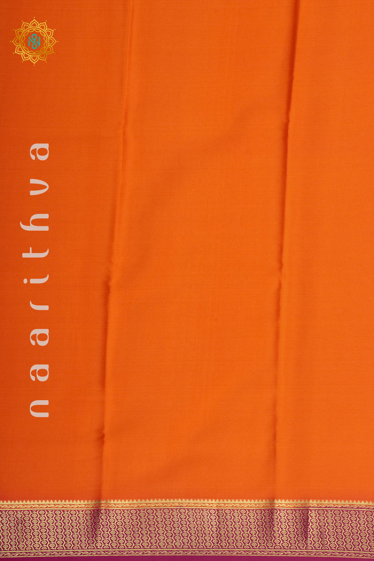 ORANGE WITH PINK - PURE MYSORE CREPE SILK