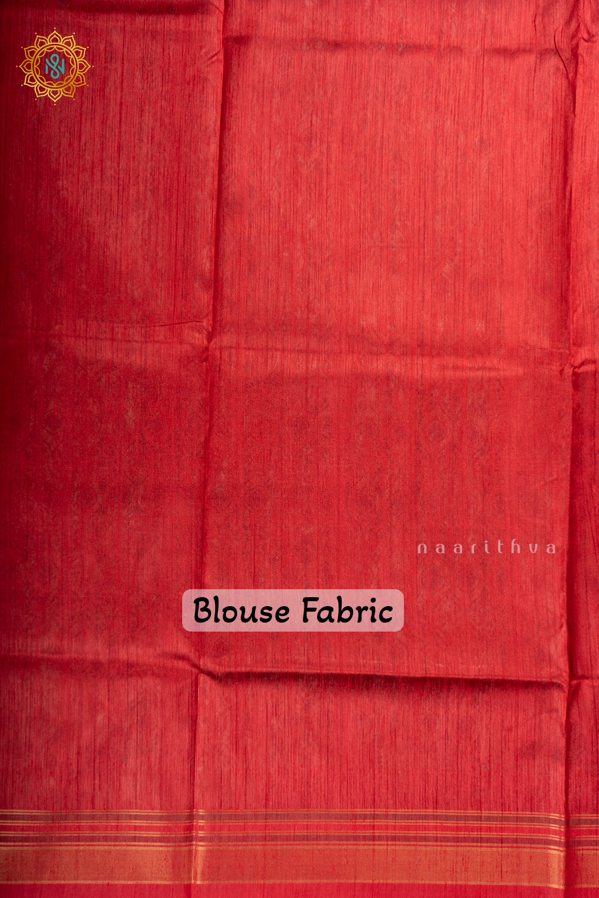 Black With Red Semi Tussar Silk With Printed Body With Zari Border & Pallu