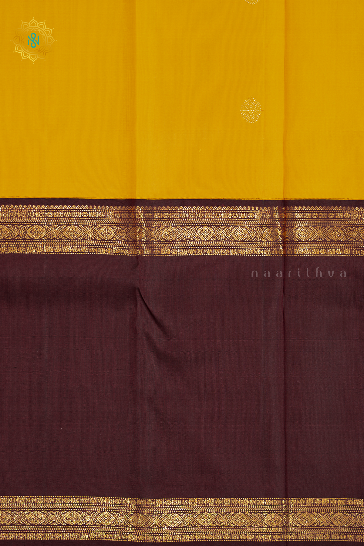 YELLOW WITH MAROON & GREEN - PURE KANJIVARAM SILK