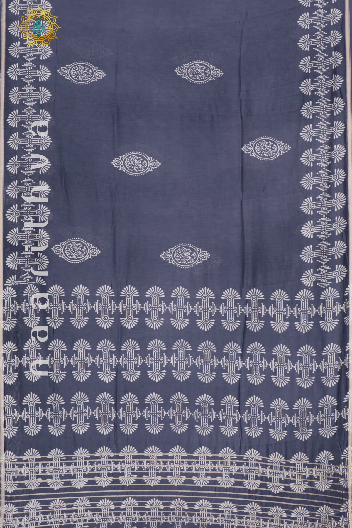 GREYISH BLUE - CHANDERI  COTTON