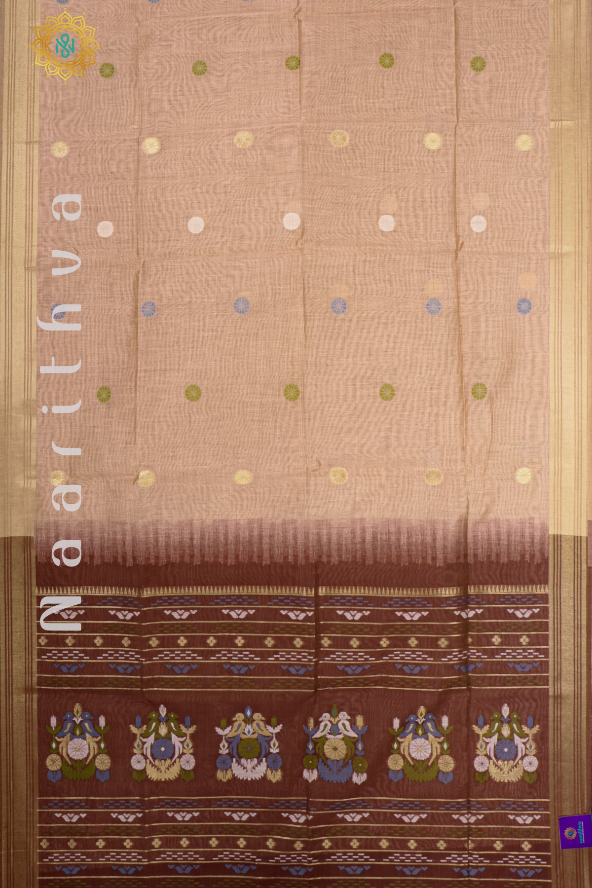 PEACH WITH BROWN - MOONGA COTTON