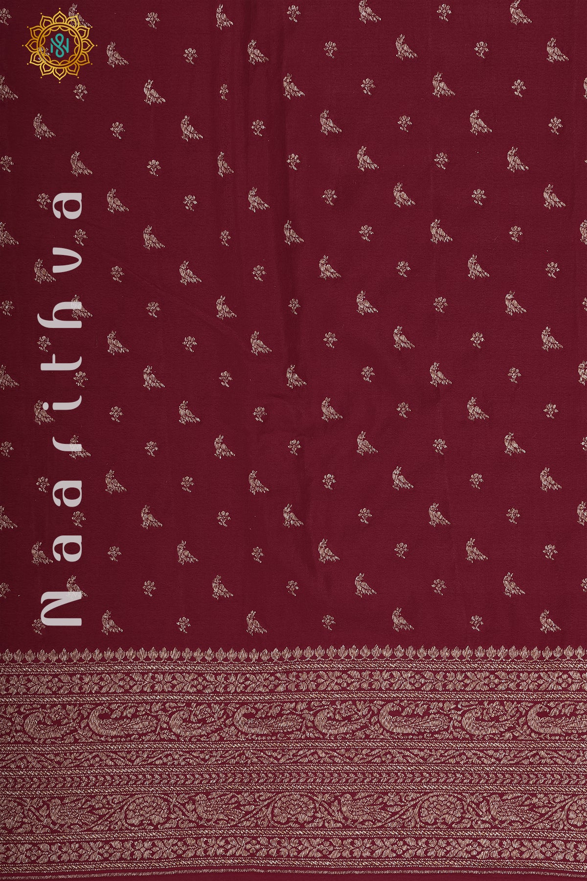 MAROON - PURE BANARASI CREPE SILK