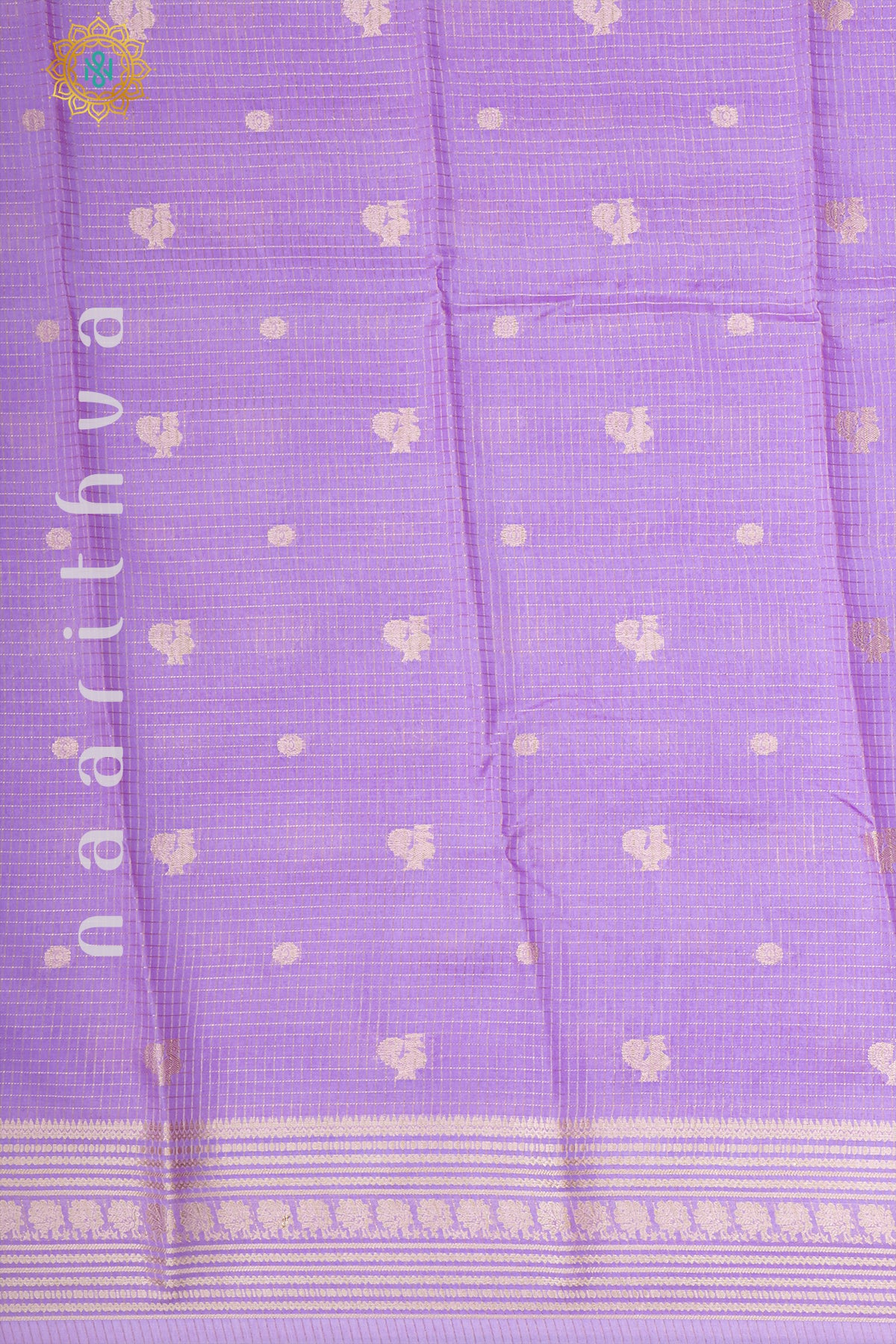 LAVENDER WITH MAROON - SEMI MYSORE CREPE SILK