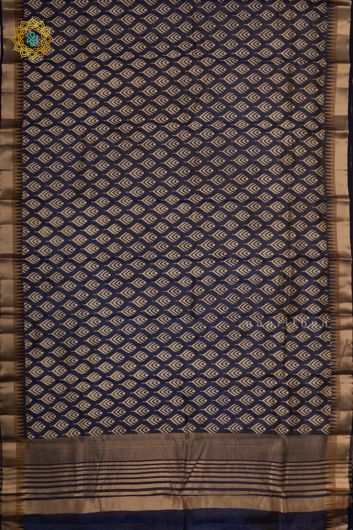 NAVY BLUE - SEMI TUSSAR SILK