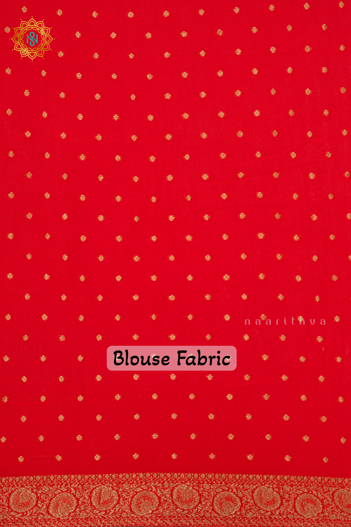 GREEN WITH RED -  SEMI GEORGETTE