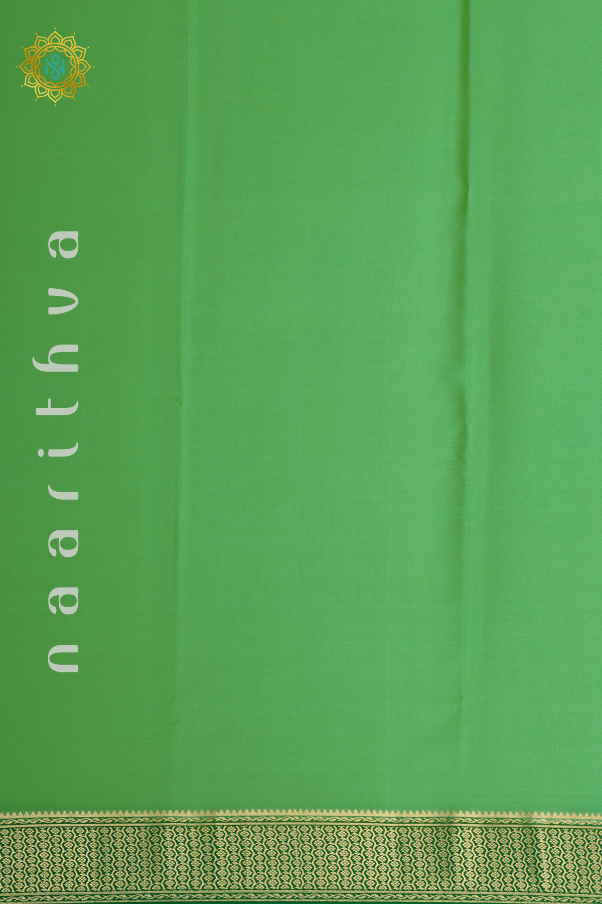 LIGHT GREEN WITH BOTTLE GREEN - PURE MYSORE CREPE SILK