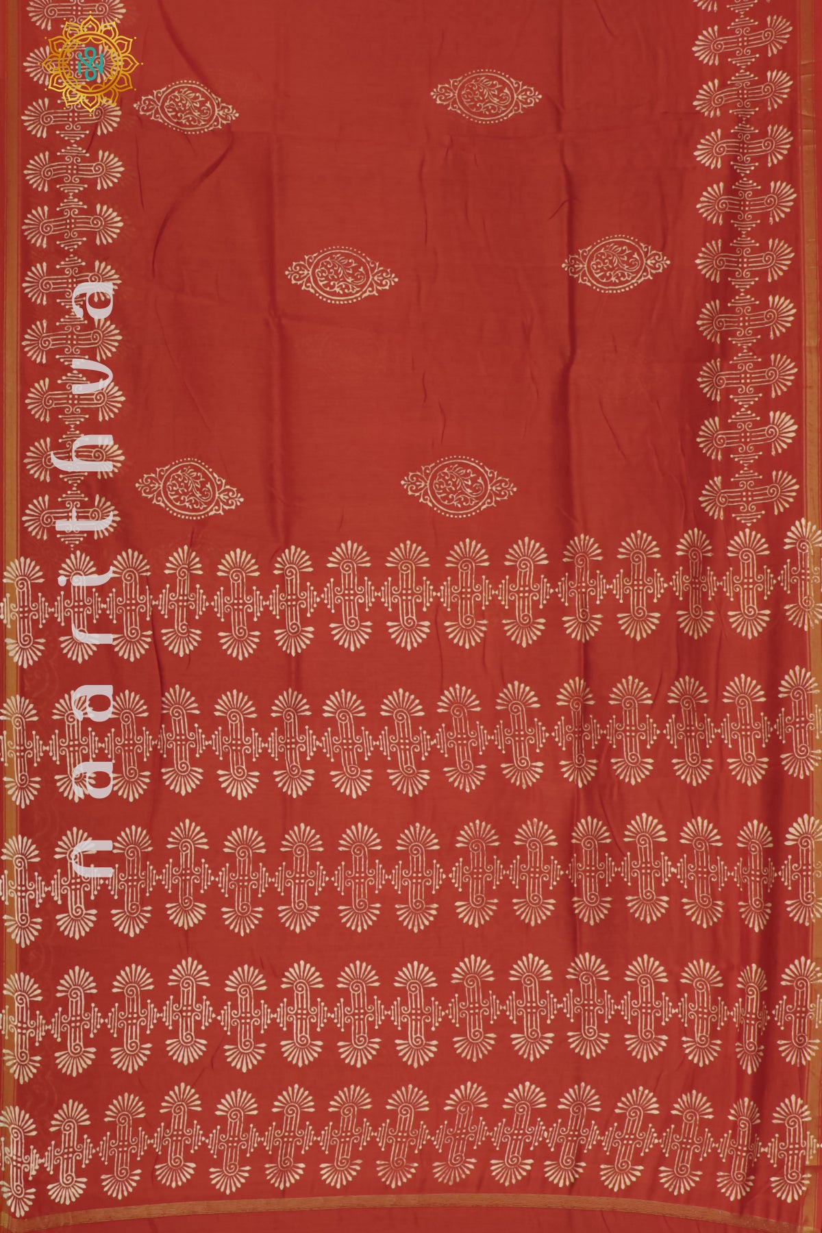 RUST ORANGE - CHANDERI  COTTON