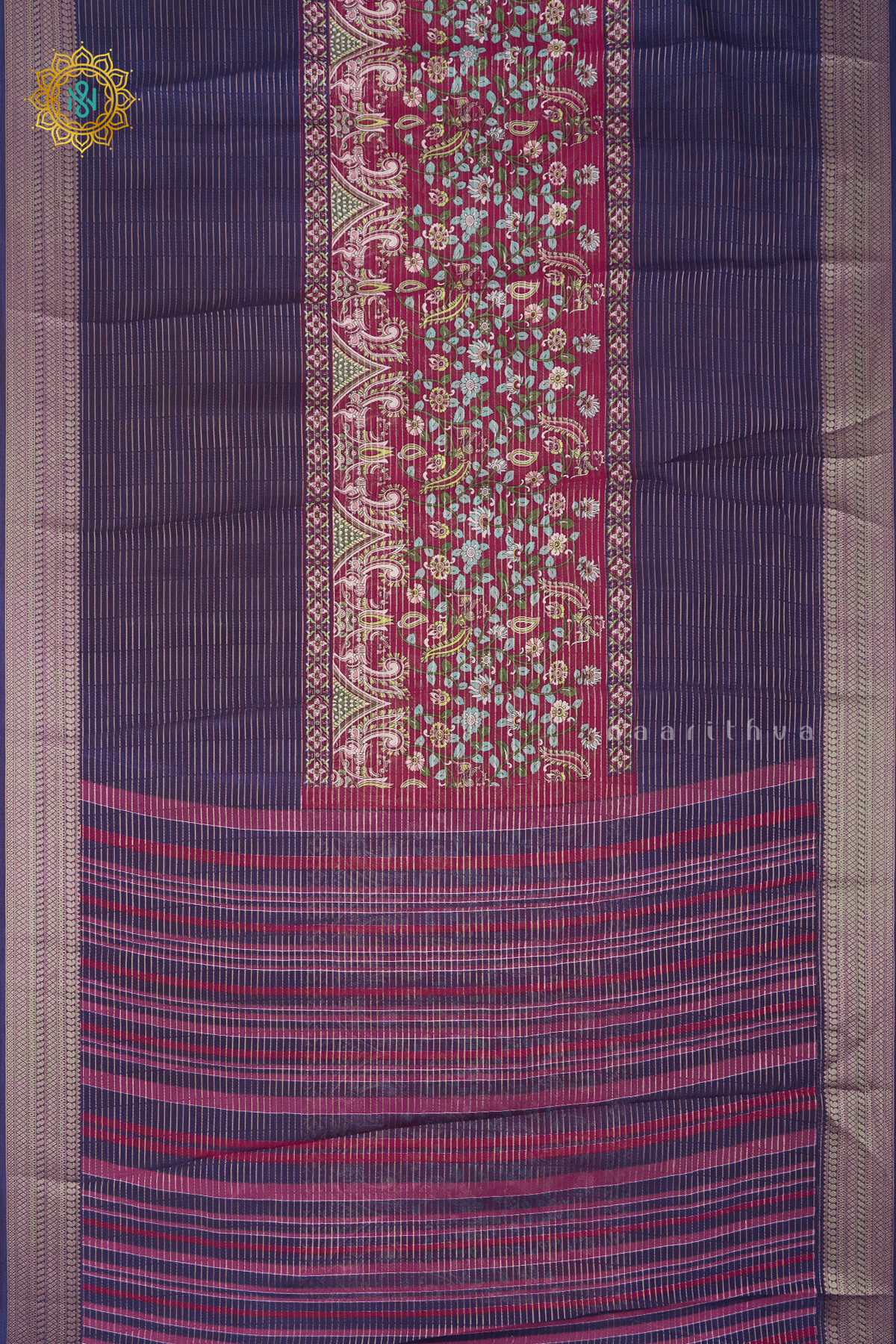 PURPLE WITH PINK - SEMI GEORGETTE