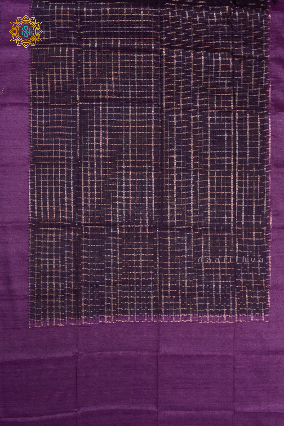 PURPLE WITH LAVENDER - SEMI TUSSAR SILK
