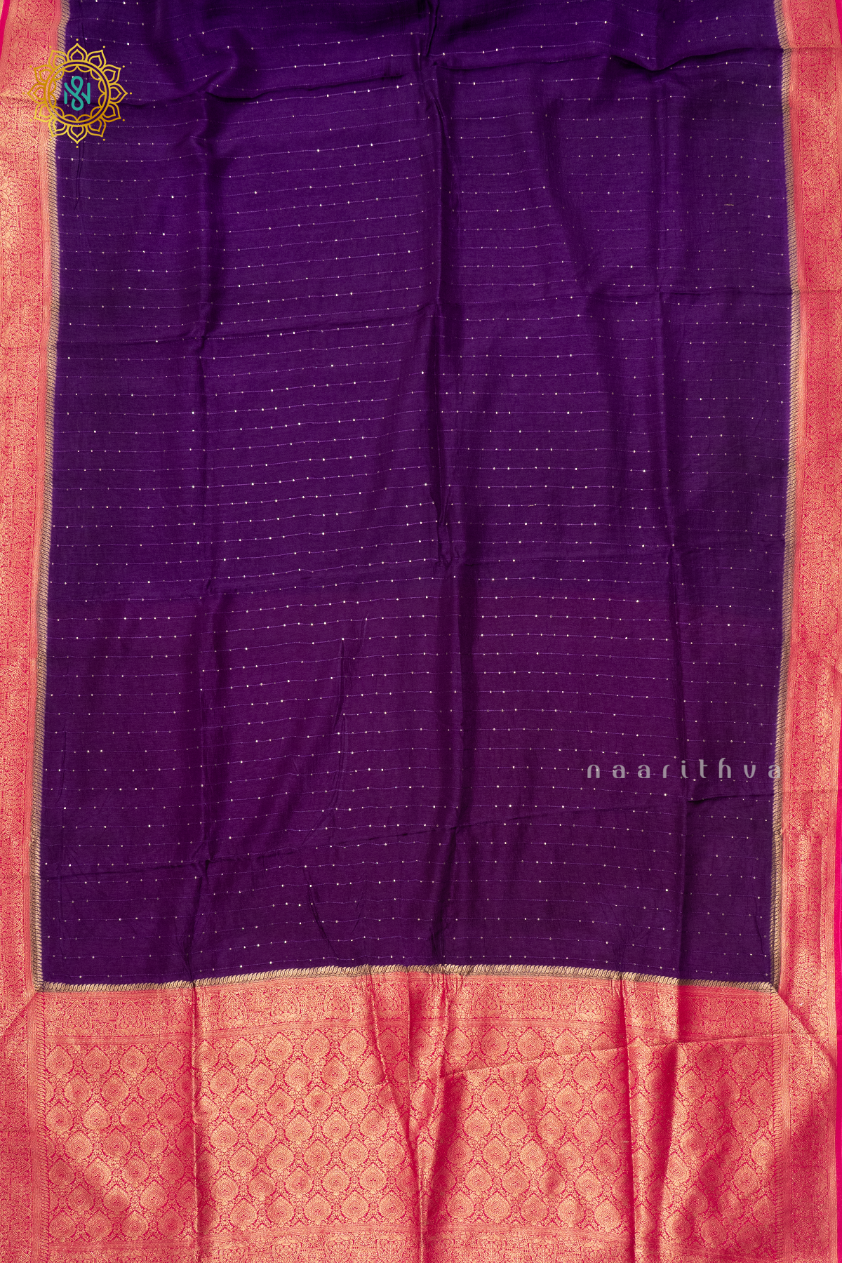 PURPLE WITH PINK - SEMI CREPE SILK