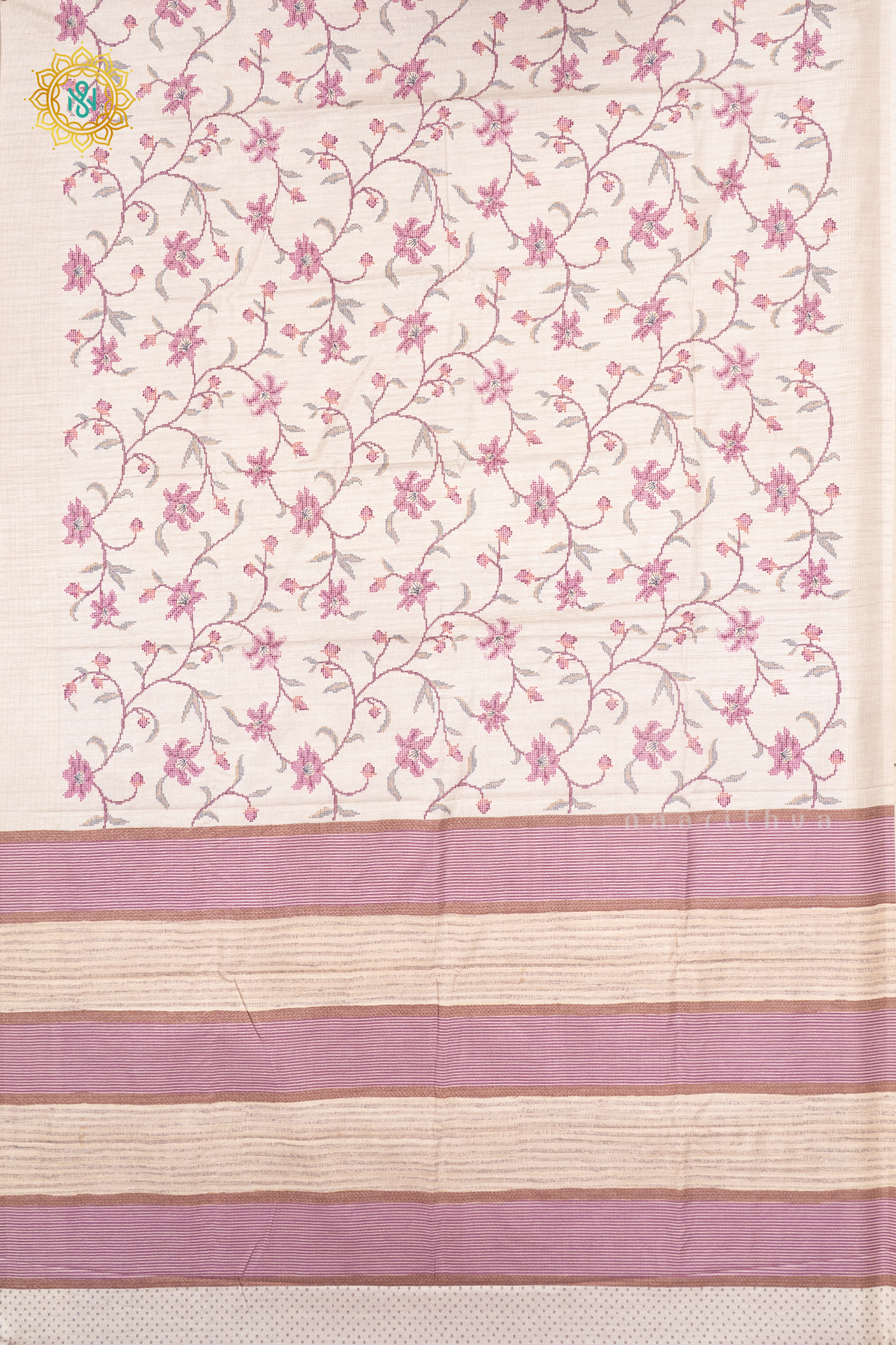 OFF WHITE WITH LAVENDER - KOTHA TUSSAR