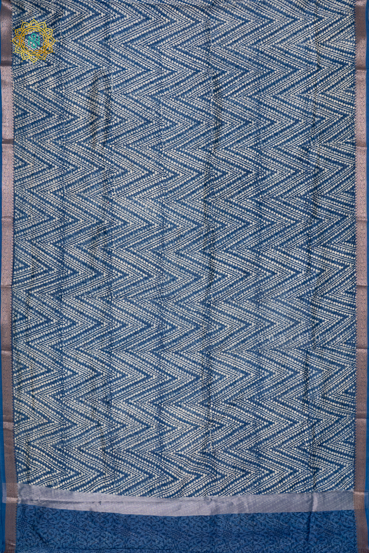 INDIGO WITH RED - CHANDERI SILK COTTON