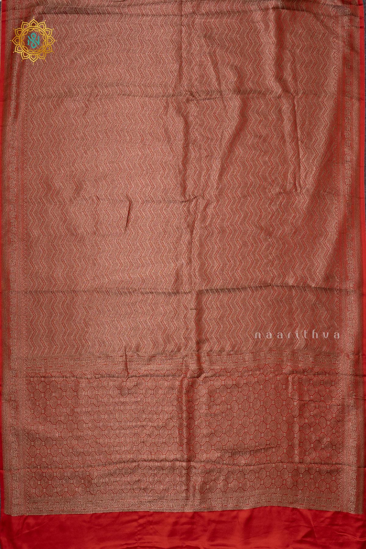 RED - SATIN  BANARASI