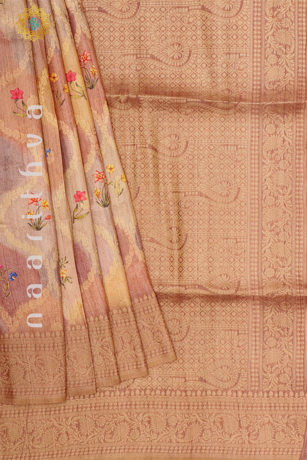 MAUVE WITH BROWN - CHANDERI SILK COTTON