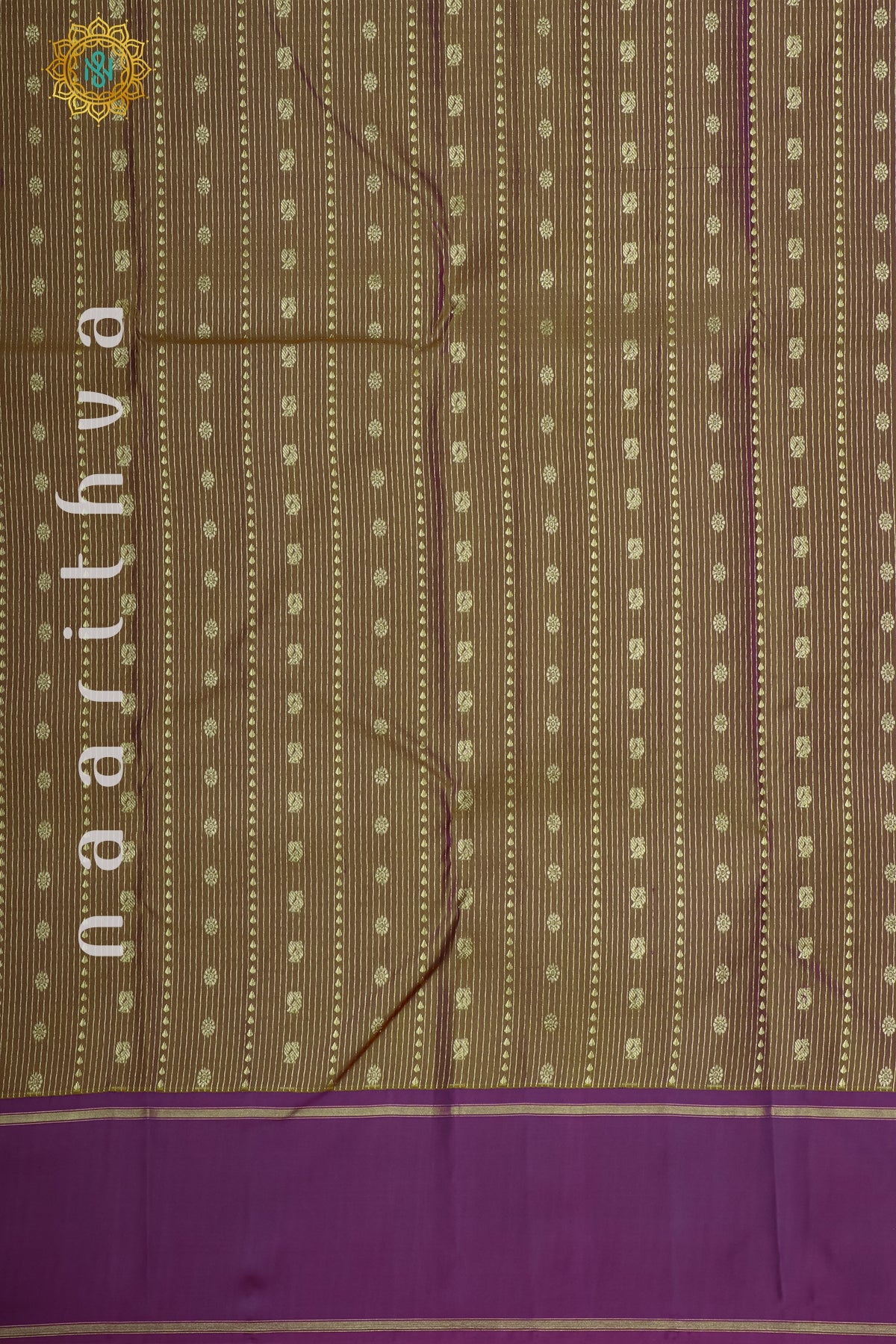 DUAL SHADE OF BROWN WITH PURPLE - PURE KANJIVARAM SILK