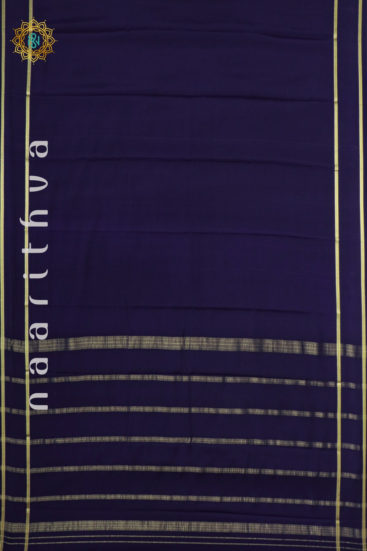 NAVY BLUE - PURE MYSORE CREPE SILK