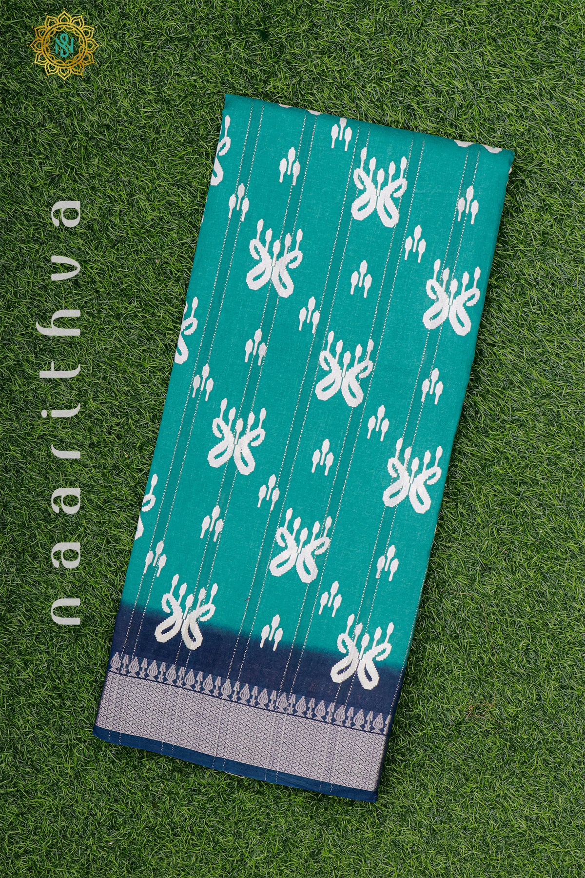 AQUA BLUE WITH TEAL BLUE - SOFT COTTON