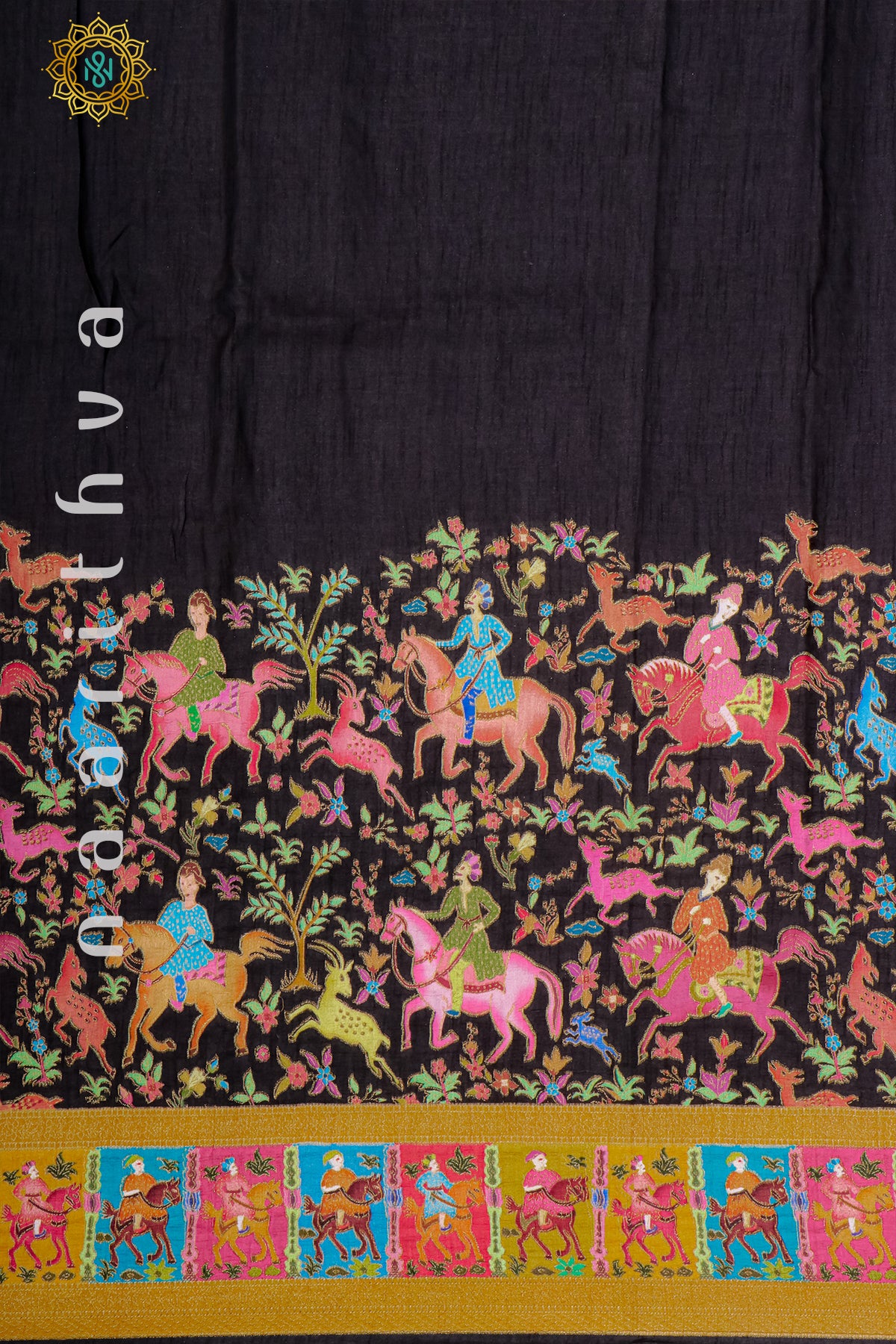 BLACK WITH PINK - DOLA SILK