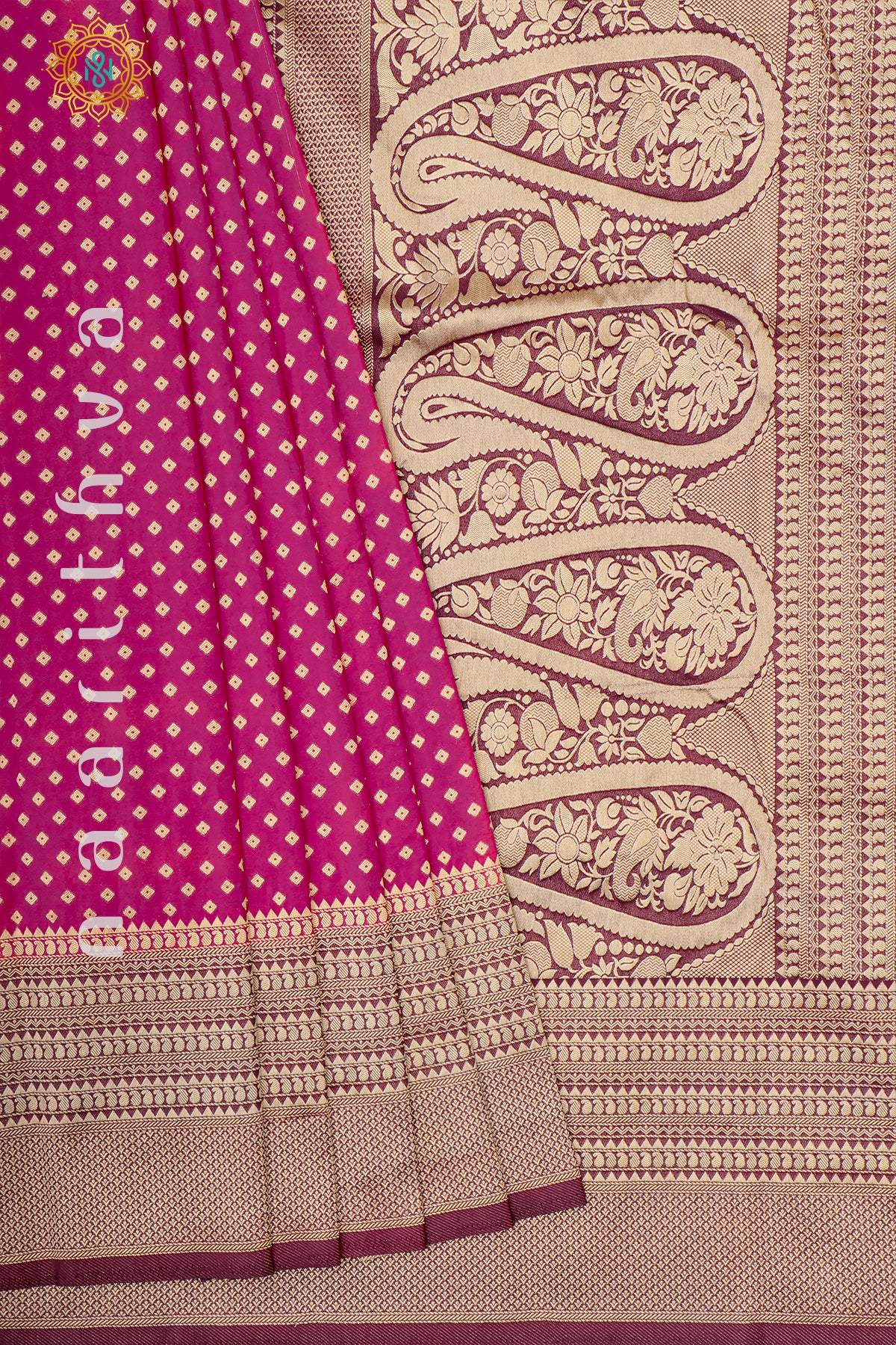 PINK WITH WINE - SEMI BANARASI GEORGETTE