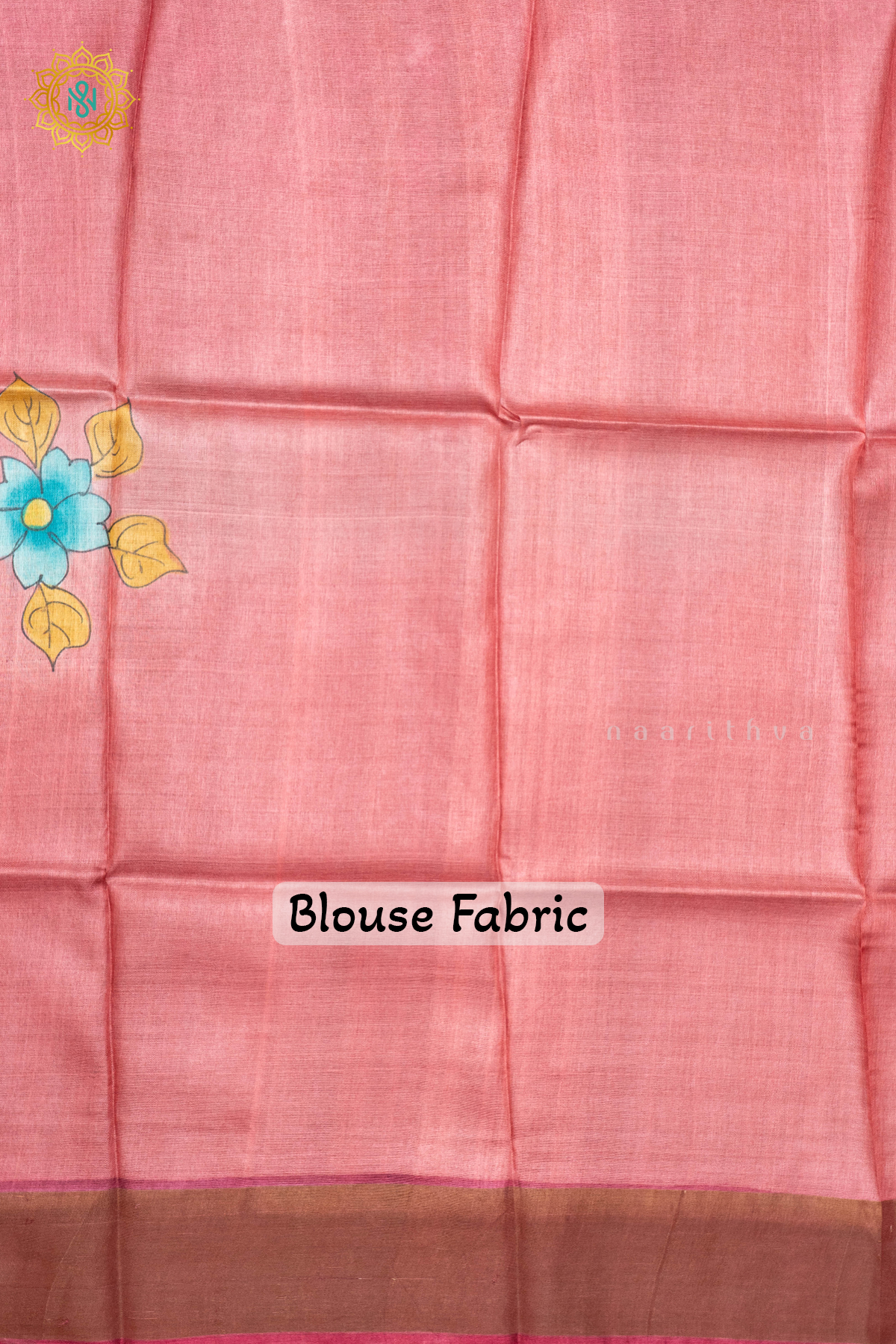 LIGHT PINK - PURE TUSSAR SILK WITH HAND PAINTED