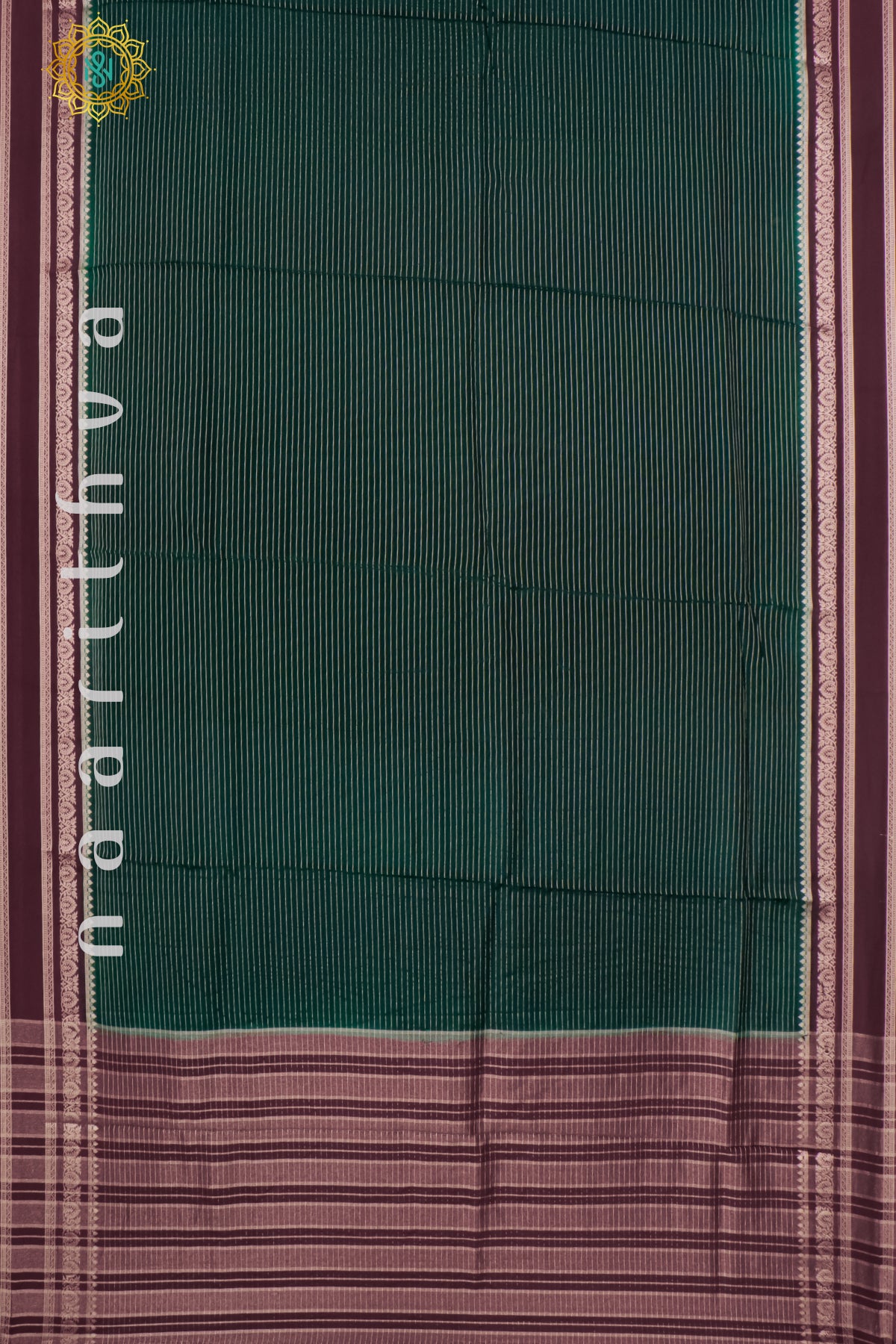 BOTTLE GREEN WITH DEEP WINE - DOLA SILK