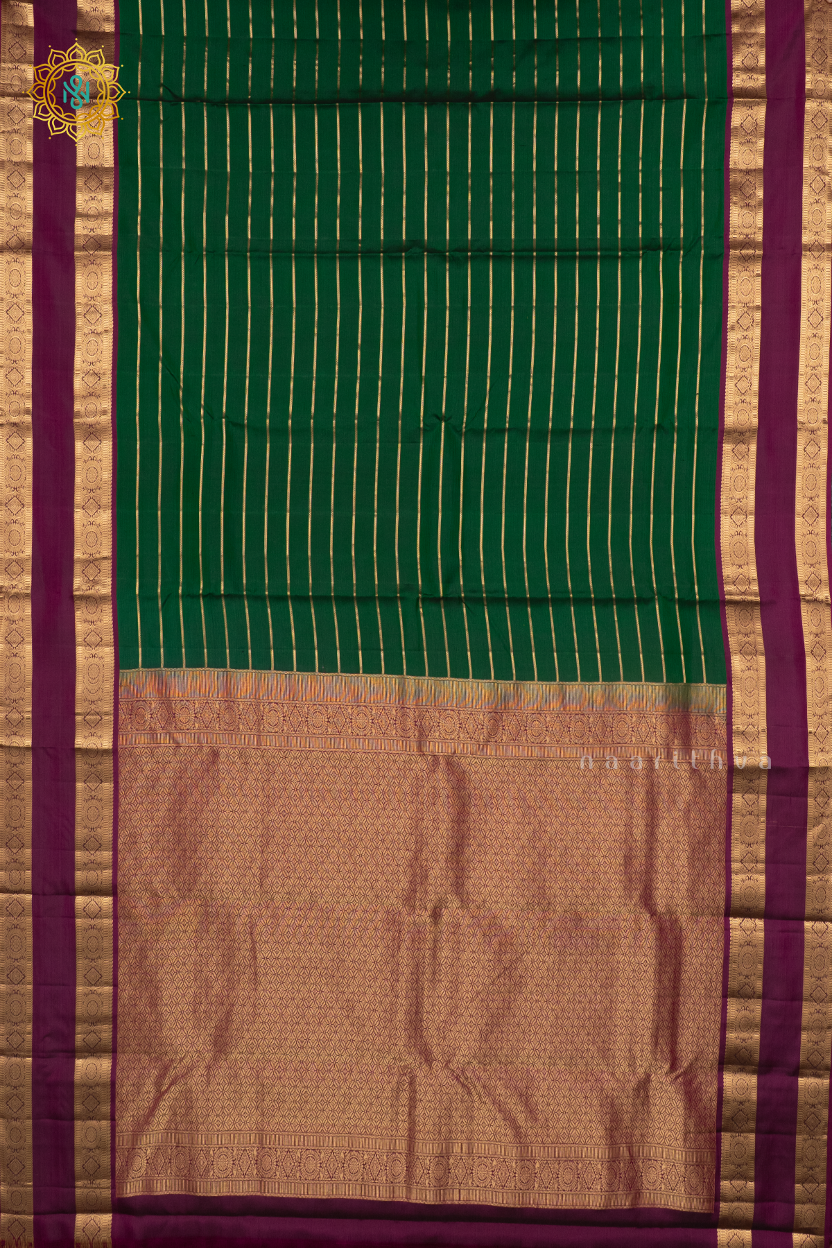 GREEN WITH WINE - PURE KANJIVARAM SILK