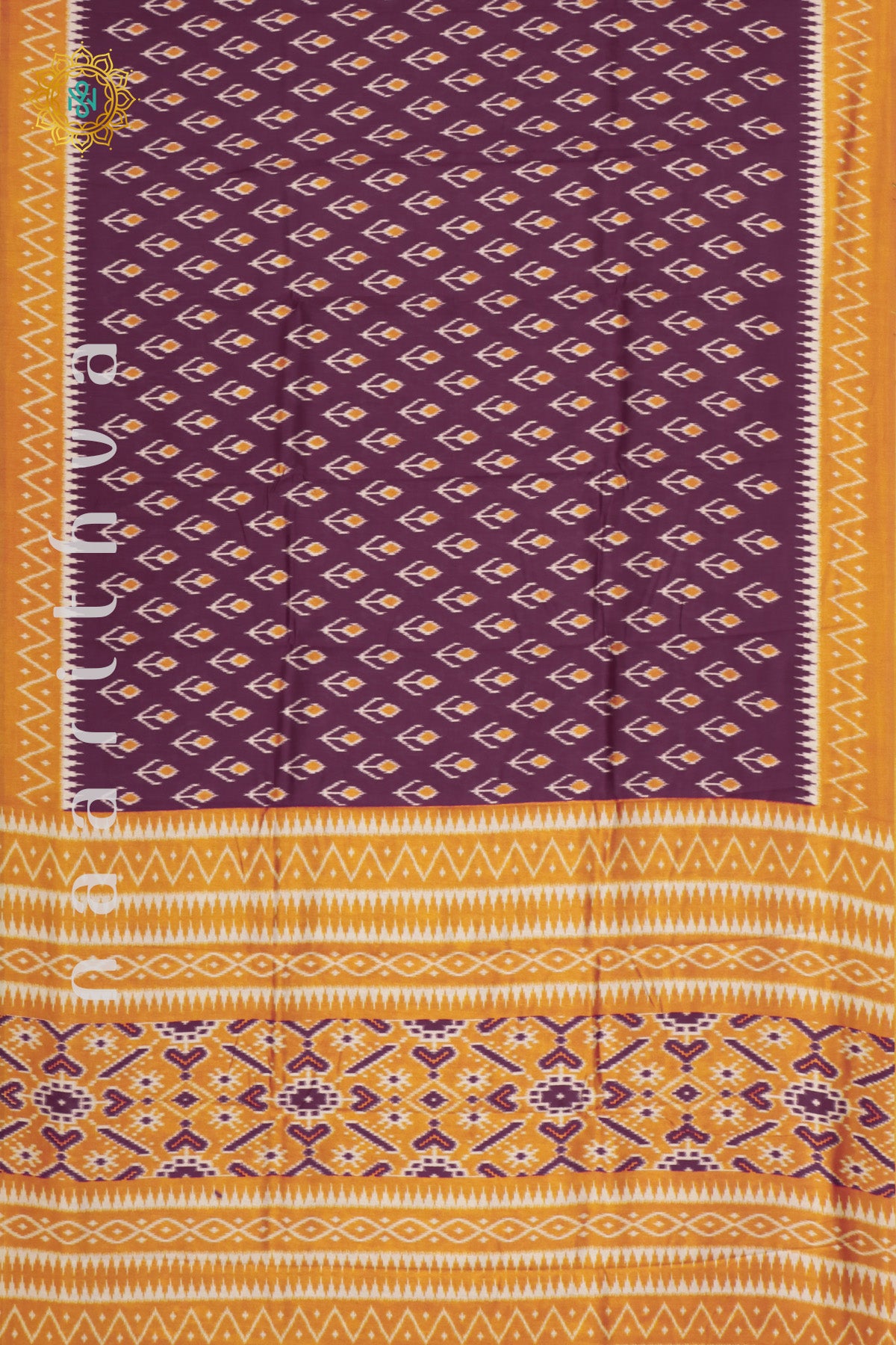 MAROON WITH MANGO YELLOW - DOLA SILK