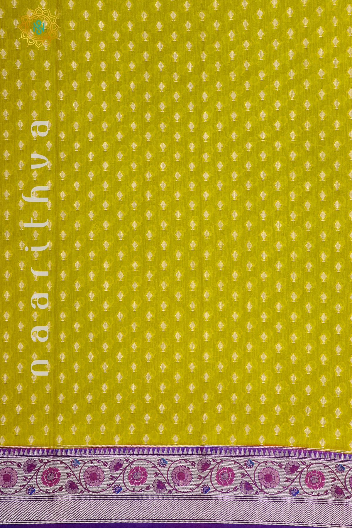 YELLOW WITH PURPLE - JUTE COTTON