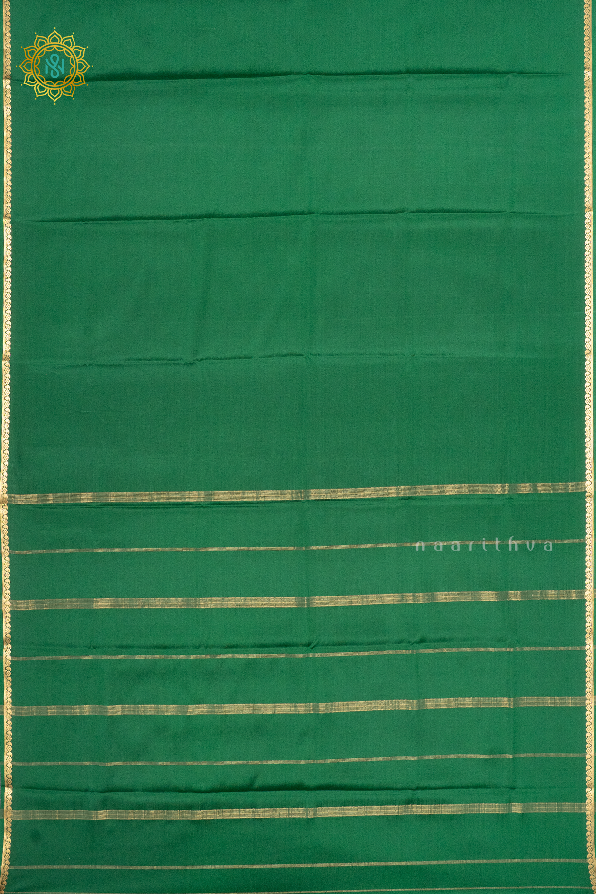 BOTTLE GREEN - PURE MYSORE CREPE SILK