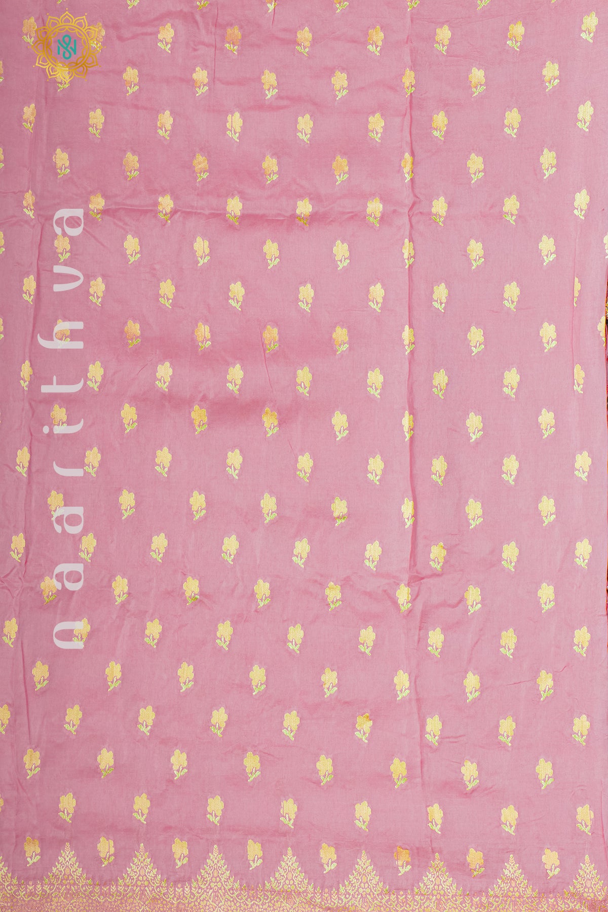 BABY PINK WITH RED - DOLA SILK