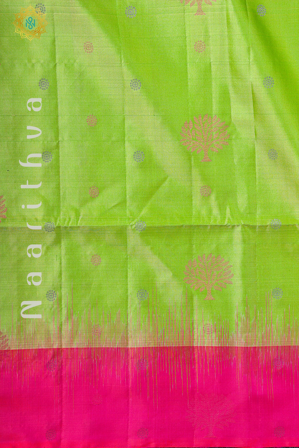 GREEN WITH PINK - PURE KANJIVARAM SOFT SILK