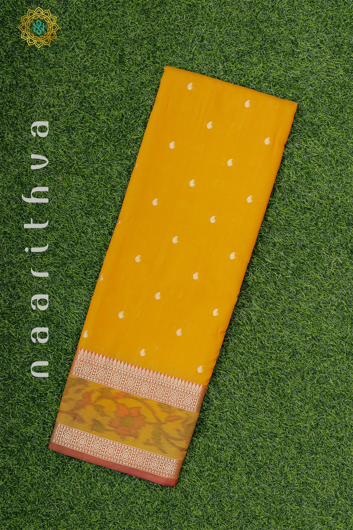 YELLOW WITH ORANGE - SEMI KANCHI