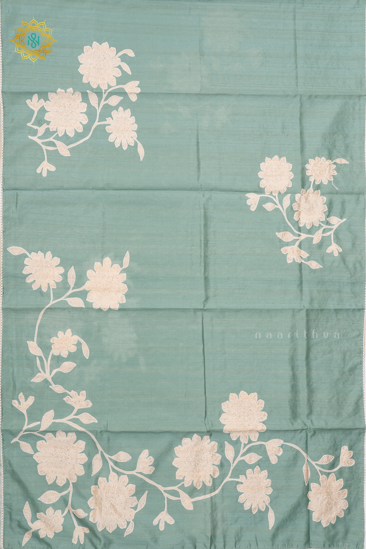 AQUA GREEN - SEMI TUSSAR SILK