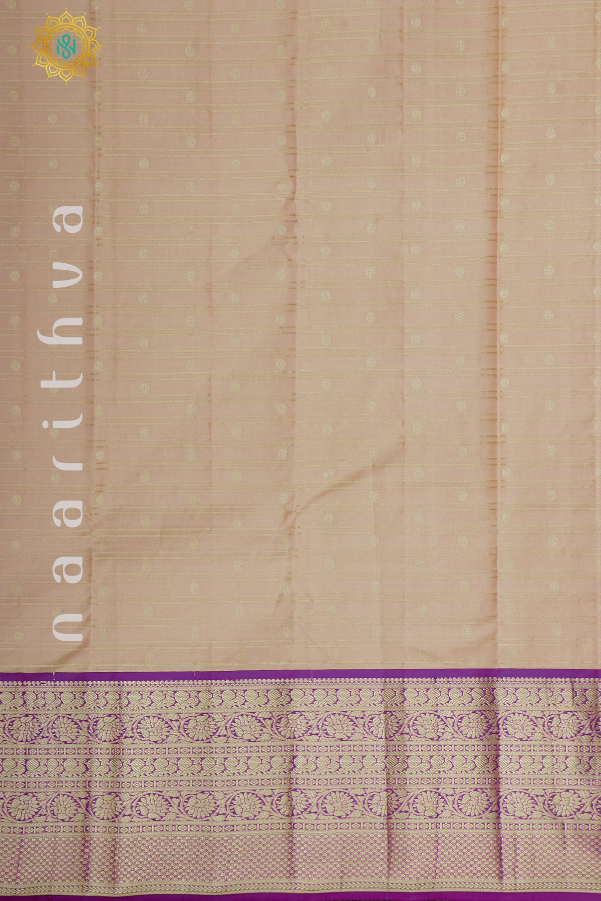 LIGHT BISCUIT WITH MAGENTA - PURE KANJIVARAM SILK