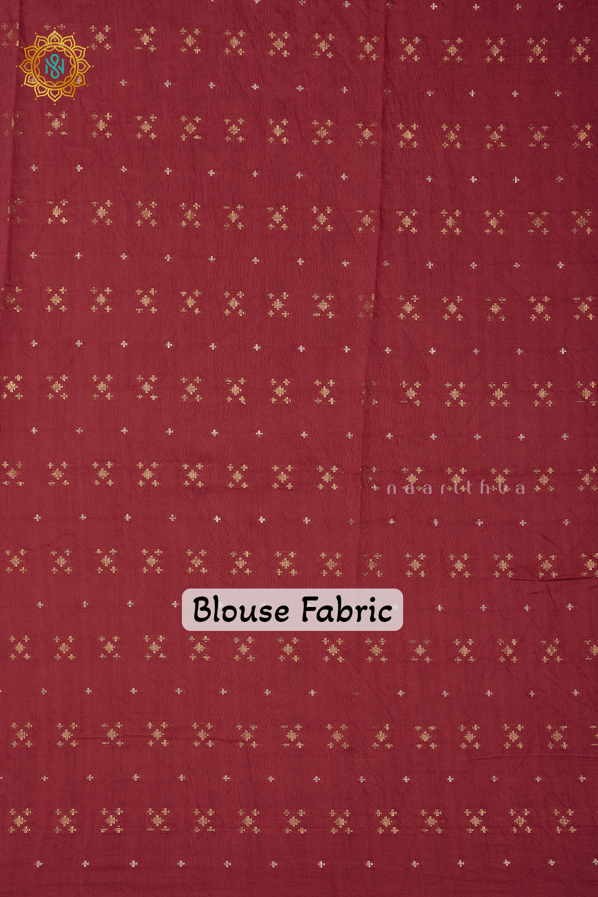 BOTTLE GREEN WITH RED - SEMI CREPE SILK