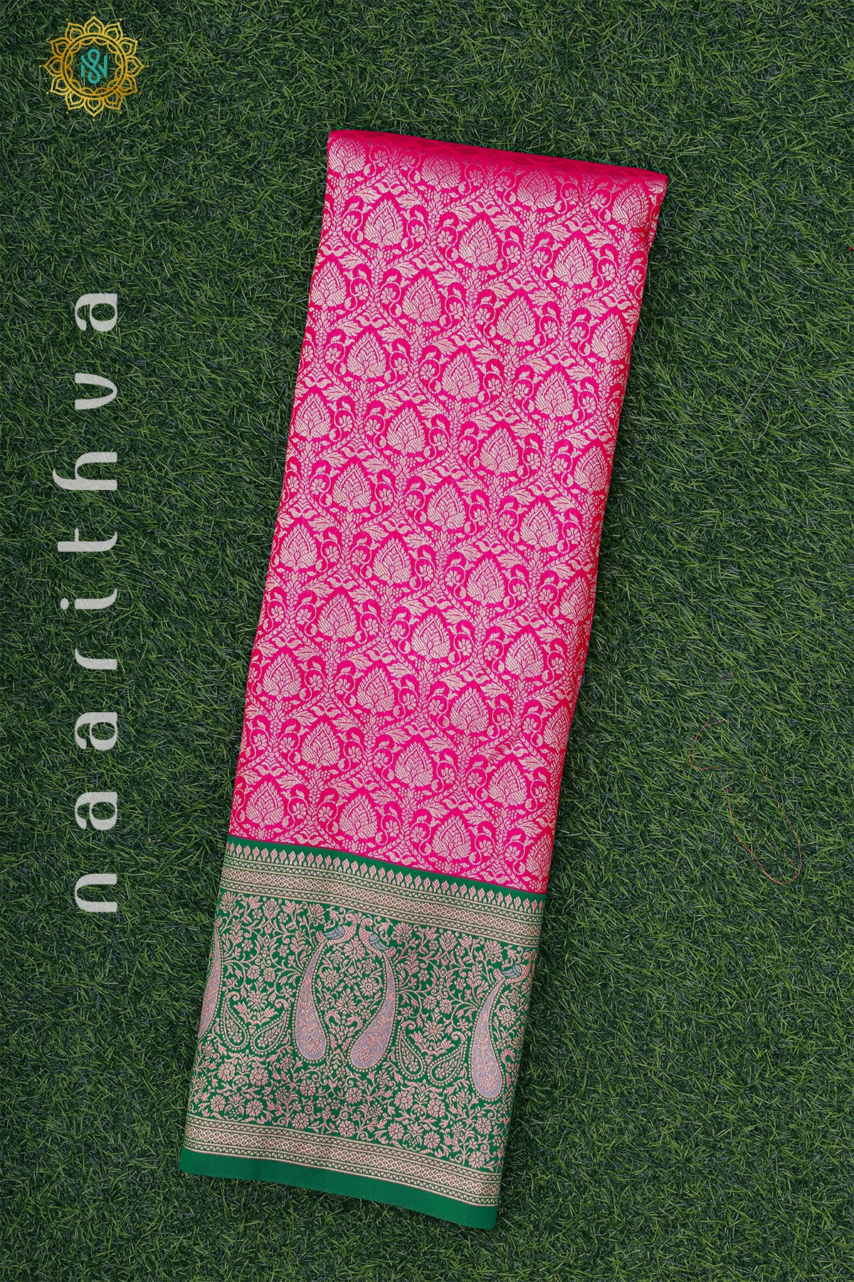 PINK WITH GREEN - SEMI KANCHI