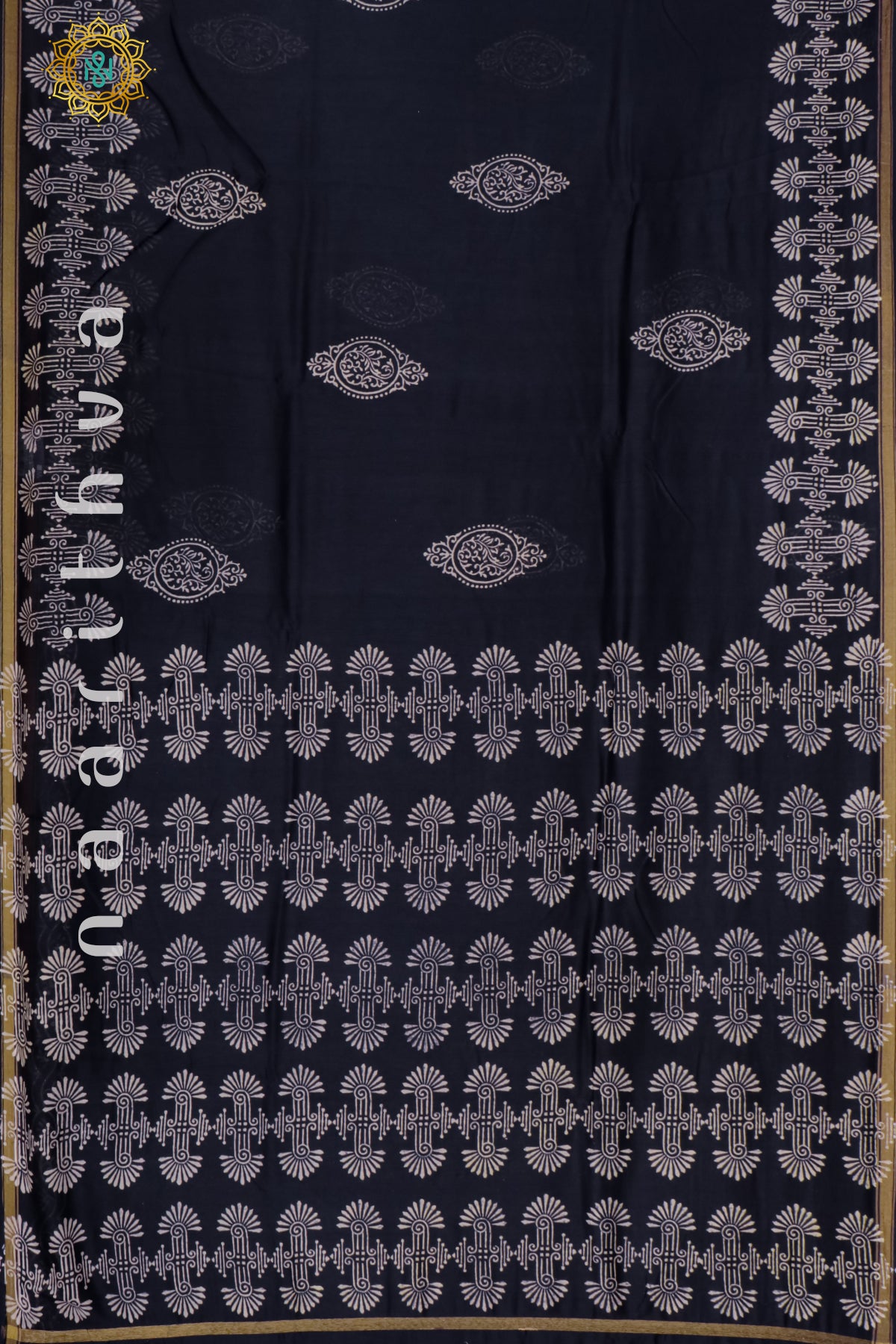 NAVY BLUE - CHANDERI  COTTON