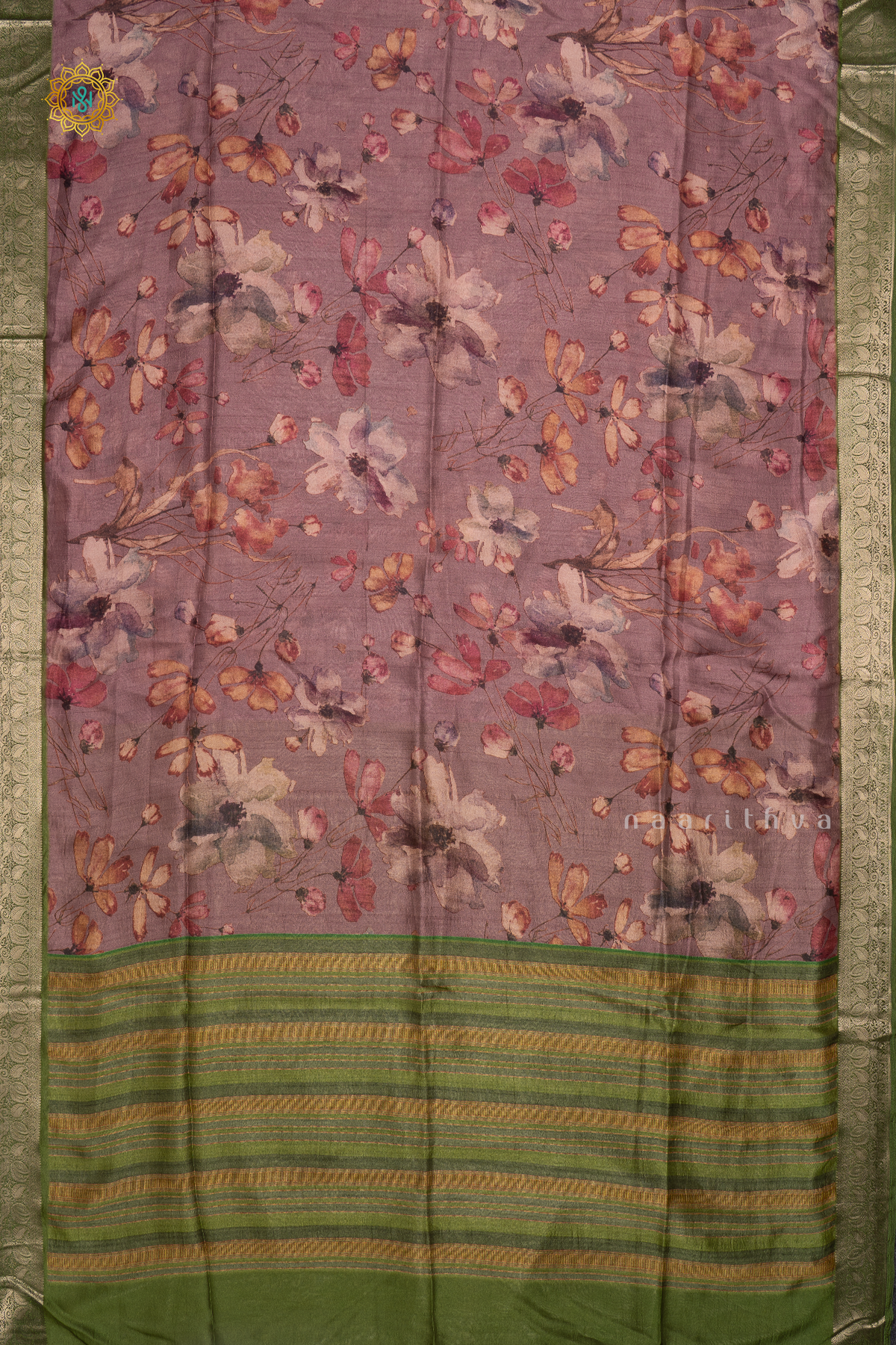 ELEPHANT GREY WITH MAGENTA - ORGANZA CREPE SAREE