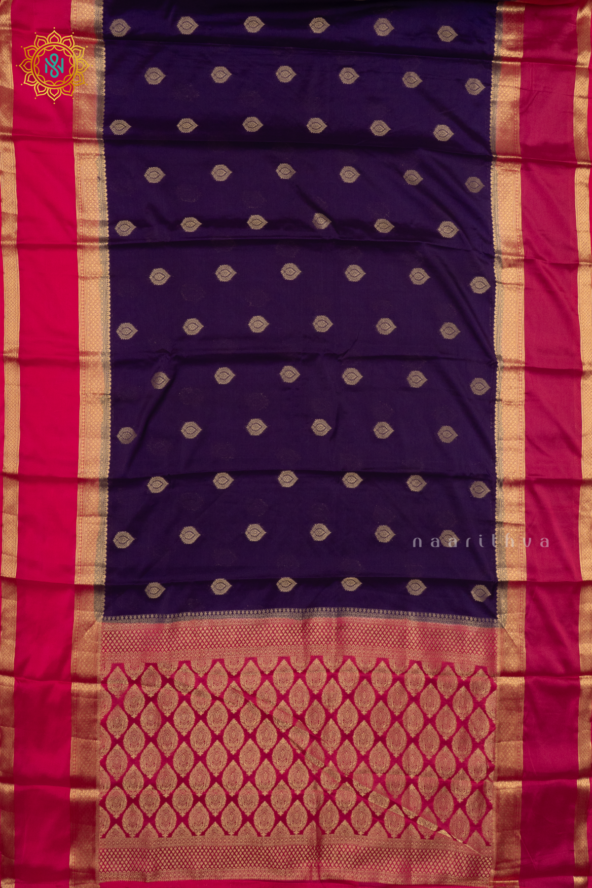 PURPLE WITH PINK - SEMI MYSORE CREPE SILK