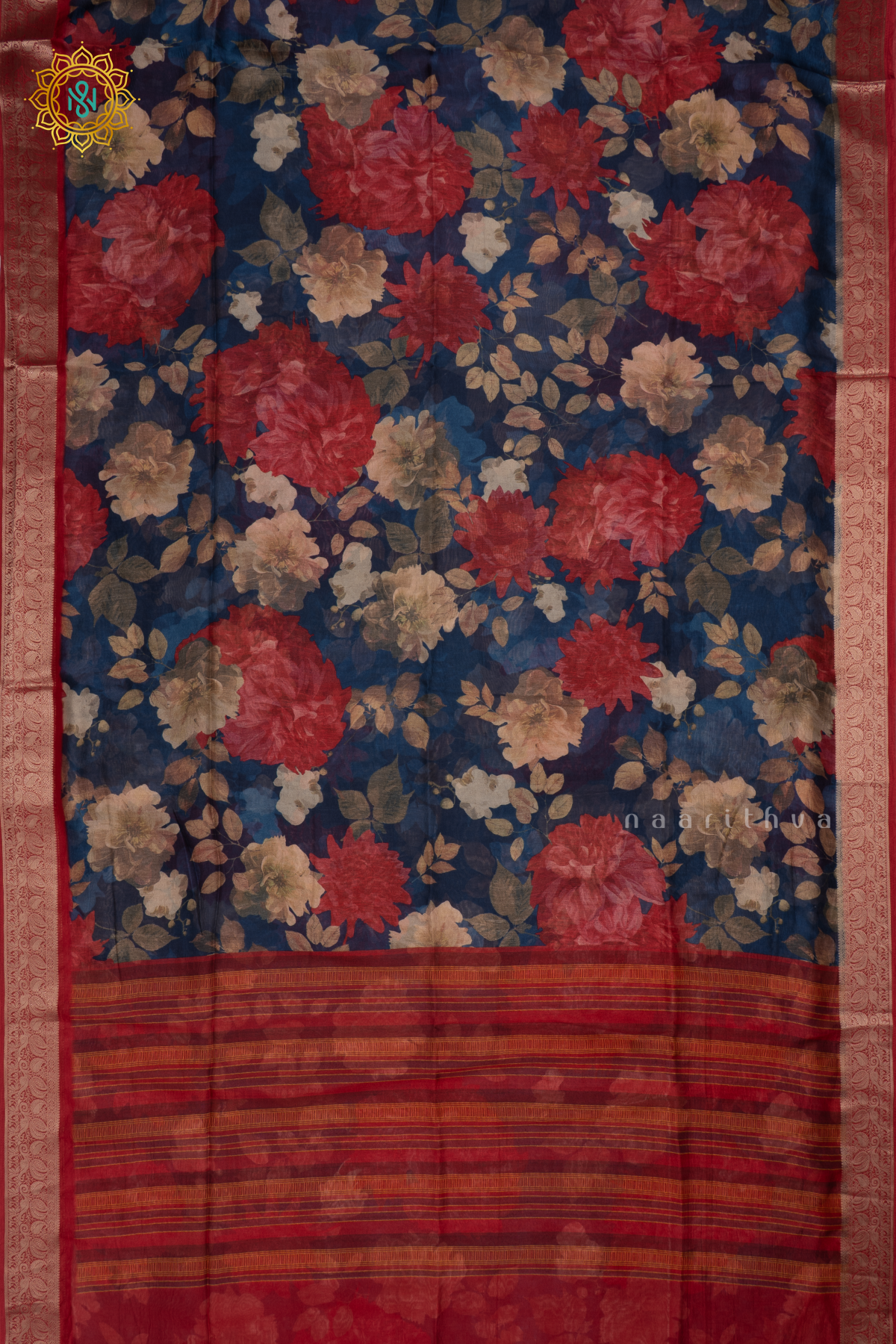 BLUE WITH RED - SOFT TUSSAR