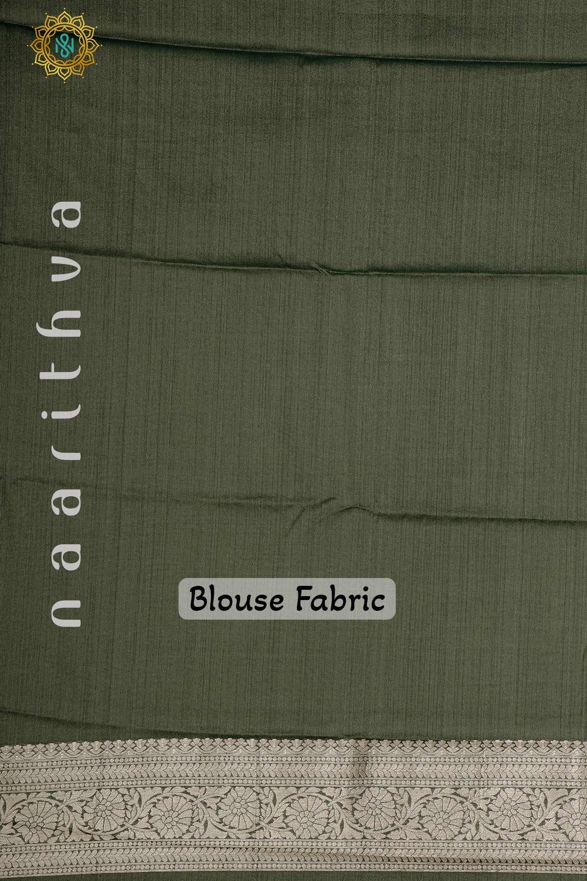 AQUA GREEN WITH OLIVE GREEN - SEMI TISSUE GEORGETTE